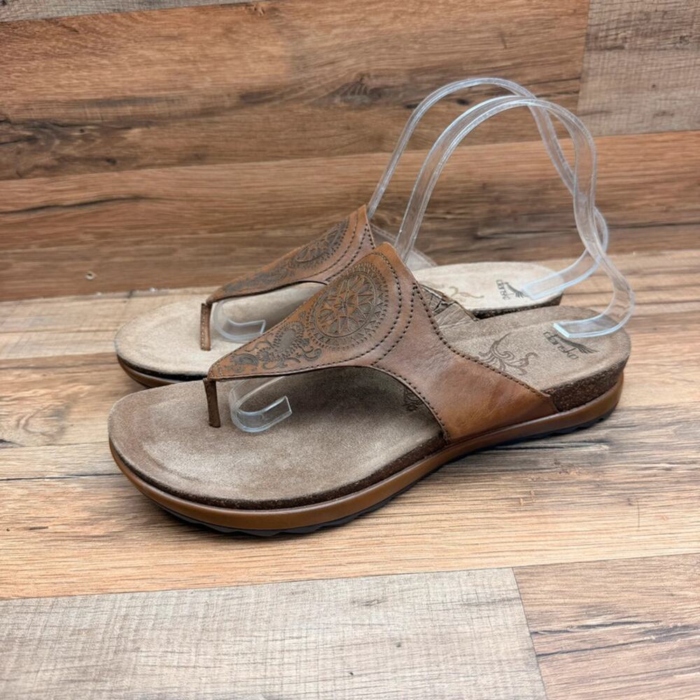Dansko Women's Size 9.5-10 Eu 40 Priya Leather Flip Flop Sandals Shoes Brown